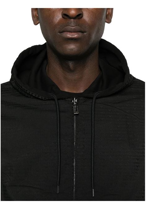 FELPA CON ZIP E CAPPUCCIO IN DOUBLE JERSEY REVERSIBILE EMPORIO ARMANI | Felpe | 6D1MD3 1JHSZ0999